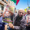 Palestinians protest in support of senior Fatah leader Marwan Barghouti in the West Bank city of Nablus, August 20, 2025