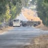 An Israeli army patrol at a temporary checkpoint in the Sayda al-Golan area of the southern Quneitra countryside on Aug. 19, 2026, with the road closed to civilian traffic. Local sources said residents were searched. Israel says its forces remain in southern Syria.