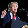 US President Donald Trump speaks during a campaign rally for U.S. Senator Darline Graham (R-SC) at the Myrtle Beach Convention Center in Myrtle Beach, South Carolina, US, August 21, 2026. 