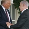US President Donald Trump greets Israeli Prime Minister Benjamin Netanyahu as he arrives at the West Wing of the White House in Washington, DC on September 29, 2025; illustrative