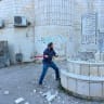 MK Zvi Sukkot and several others seen smashing a monument in in Kafr Madama near Nablus, August 25, 2026.