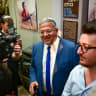 National Security Minister Itamar Ben Gvir holds a press conference at the Etzel Museum in Tel Aviv, following the announcement that the wreck of the Altalena had been located intact at a depth of 503 meters off Israel’s coast. August 24, 2026.