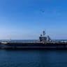 The US Navy Nimitz-class aircraft carrier USS Abraham Lincoln sails in support of the Operation Epic Fury attack on Iran from an undisclosed location March 3, 2026. 
