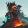 A screenshot of a release poster of The Witcher 3 Wild Hunt Remastered.