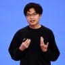 Founder of Moonshot AI Yang Zhilin delivers a speech at a conference of 2026 Zhongguancun forum, in Beijing, China March 25, 2026.