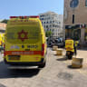 Magen David Adom responds to scene of criminal stabbing at bank in Tel Aviv, August 26, 2026.