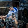 Freed hostage Evyatar David arrives at his home in Kfar Saba, October 26, 2025.