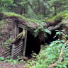 A partisan bunker is seen in Rūdninkai Forest. 