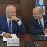 Then-deputy prime minister Naftali Bennett and then-finance minister Avigdor Liberman attend a cabinet meeting at the Prime Minister's Office, in Jerusalem, July 3, 2022
