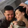 Former Gaza hostage Elkana Bohbot and his wife, Rifka, with their newborn daughter, August 28, 2026.