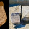 Ancient lintel found in  Tell Abu Saifi archaeological site pointing to lost city of Mesn, August 28, 2026.