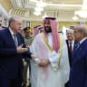 Turkish President Tayyip Erdogan, Saudi Crown Prince Mohammed bin Salman and Pakistan's Prime Minister Shehbaz Sharif chat after signing a joint defense agreement in Mecca, Saudi Arabia, August 7, 2026. 