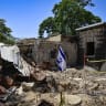 A view of homes destroyed and burned in the Hamas October 7, 2023 massacre at Kibbutz Nir Oz, near the Gaza border, August 5, 2026