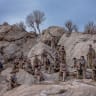 A group of young male and female Peshmergas belonging to the Democratic Party of Iranian Kurdistan (PDKI), near one of their bases in the mountains of the Kurdistan Region of Iraq, 35 miles from the Iranian border, on January 17, 2026. 