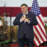 U.S. Sen. Ted Cruz (R-TX) speaks during a BBQ fundraiser for Iowa Republican U.S. Senate candidate, Rep. Ashley Hinson (R-IA) at the Horizon Events Center on August 29, 2026 in Clive, Iowa.