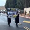Ultra-Orthodox (haredi) protesters outside of Tel Hashomer IDF recruitment center in central Israel, August 31, 2026.