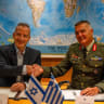 Representatives from Israel and Greece sign a defense deal with over NIS 10 billion, August 31, 2026.