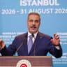 Turkish Foreign Minister Hakan Fidan talks during a press conference following the first committee meeting under the joint defense accord, the Mecca Joint Defense Agreement, in Istanbul, Turkey, August 31, 2026. 