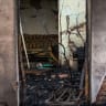 A building damaged by a car bomb explosion outside the municipal police station is pictured in Ojocaliente, Zacatecas, Mexico, on August 31, 2026.