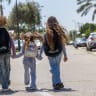 Israeli elemantary school children prepare to go back to school, in moshav Yashresh, as schools and kindergardens re-open following a ceasefire agreement. April 9, 2026.