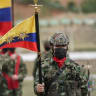 Members of the Colombian military attend the inauguration of a new unit to address rebel and crime gang activities along its border with Venezuela, in Cucuta, Colombia, October 6, 2021. 