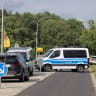 Police vehicle on site after explosive devices have been found at a substation near the Jaenschwalde power plant in Turnow-Preilack, Germany, September 1, 2026. 