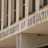 A sign is displayed outside of the Lyndon Baines Johnson Department of Education building on June 25, 2026 in Washington, DC.