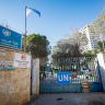 The UNRWA Kalandia Training Centre as Israeli forces began demolishing the United Nations facility in Kalandia, north of Jerusalem, August 25, 2026.