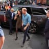Meghan, Duchess of Sussex, and Prince Harry, Duke of Sussex arrive for a visit to batry Australia, a mental health engagement program at Swinburne University of Technology on April 16, 2026 in Melbourne, Australia.