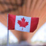 A Canadian flag is displayed on June 12, 2026 in Vancouver, British Columbia.