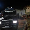 A bomb disposal truck leaves the area while military personnel form a security cordon following explosions that left people dead and injured at the "Bolivar" Mechanized Artillery Regiment, in Viacha, Bolivia, September 4, 2026.