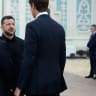Ukraine's President Volodymyr Zelenskiy welcomes Jared Kushner, U.S. President Donald Trump's son-in-law, and U.S. Special Envoy Steve Witkoff, amid Russia's attack on Ukraine, in Kyiv, Ukraine September 6, 2026. 