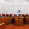 Chief Justice Esther Hayut and fellow Israeli Supreme Court judges at the High Court in Jerusalem