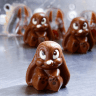 Chocolate in the shape of rabbits.