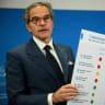 International Atomic Energy Agency (IAEA) director-general Rafael Grossi speaks to the media on the sidelines of a meeting of the IAEA Board of Governors in Vienna, Austria, June 5, 2026