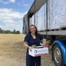Yael Eckstein with food packages delivered to the Christian community in Syria.