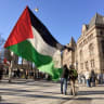 Al-Quds day protestors march through the streets in Toronto, Ontario, on March 14, 2026. (Illustrative)