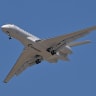 The Bombardier Global 8000, the world's fastest civilian aircraft since Concorde with a top speed of Mach 0.95 performs during the Farnborough International Air Show 2026 at Farnborough International Exhibition Centre on July 20, 2026.