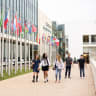 Students at Reichman University campus