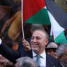 Husam Zomlot, head of the Palestinian Authority's mission to the United Kingdom, gestures during a ceremony after Britain announced on Sunday its recognition of a Palestinian state at the mission's headquarters in London, Britain, September 22, 2025; illustrative.