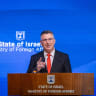 Foreign Minister Gideon Sa'ar hold a press conference at the Foreign Ministry in Jerusalem, September 8, 2026