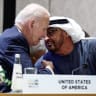 Then-US president Joe Biden speaks with UAE President Mohamed bin Zayed Al Nahyan at the G20 summit in New Delhi, India, September 9, 2023; illustrative.