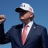 US President Donald Trump participates in a Steel Across America event featuring a 21-foot steel beam recovered from the World Trade Centre South Tower, on the Ellipse near the White House in Washington, DC, US, September 8, 2026.