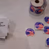 Voting stickers at a polling station in Green Bay, Wisconsin, April 2, 2024.