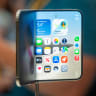 The new foldable iPhone Duo is displayed during an Apple event at the Steve Jobs Theater in Apple Park in Cupertino, California, on September 9, 2026.