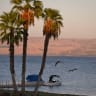 Following a warning issued by the Health Ministry regarding the water quality in the Sea of Galilee, an empty beach is seen at Hukok Beach, northern Israel, September 8, 2026. 