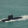 An undated British Royal Navy handout shows the Russian submarine Krasnodar sailing at an unknown location. 
