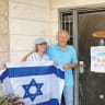 MORTON AND Carole Pancer outside their daughter Jessica Gertel’s home in Gush Etzion, days after beginning their new life in Israel. Morton, a Holocaust survivor, says Israel is ‘the land that we all belong to.’