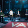 (L to R) Green Party spokespersons Amanda Lind, Sweden Democrats leader Jimmie Akesson, Social Democratic Party leader Magdalena Andersson, Swedish Prime Minister and Moderate Party leader Ulf Kristersson and Left Party leader Nooshi Dadgostar take part in a televised debate on September 10, 2026.
