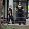 German police officers stand guard, July 26, 2026 in Berlin, Germany. Ilustrative.
